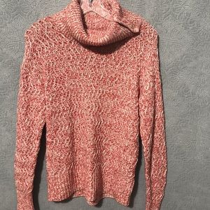Banana Republic Red White Sweater Cowl Neck Sz S